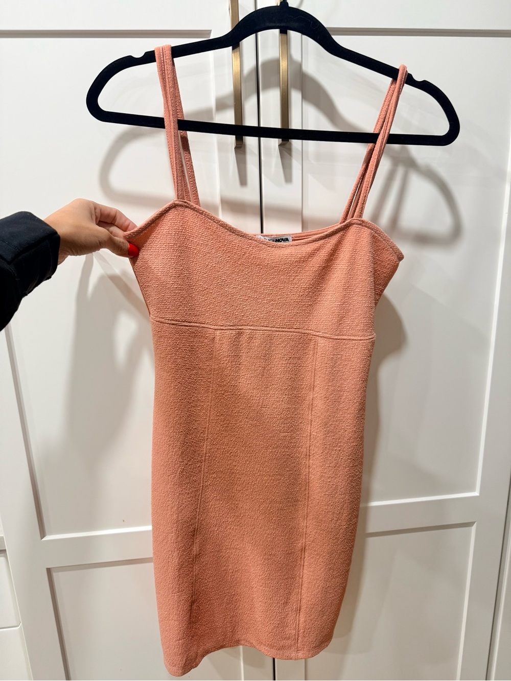 Fashion Nova Peach Textured Mini Dress